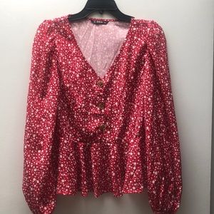 SHEIN | Peplum Long-sleeve Top | Size M